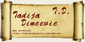 Tadija Dimčević vizit kartica